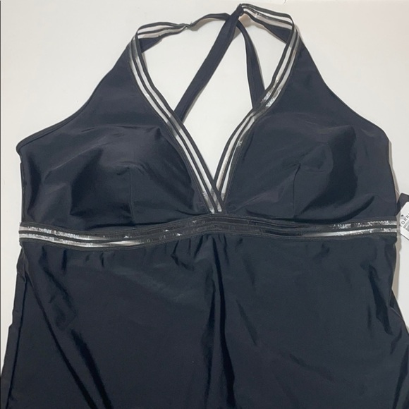 Torrid SHADOW STRIPE INSET WIRELESS SWIMSUIT - Picture 9 of 13